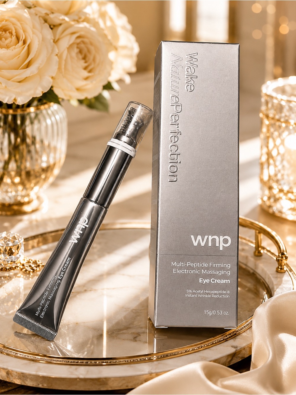 Multi-Peptide Firming Electronic Massaging Eye Cream — Silver